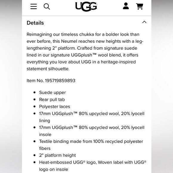 UGG Neumel Heritage Platform Suede Sherpa Tie Mini Ankle Bootie Boots Black Red - Picture 9 of 9